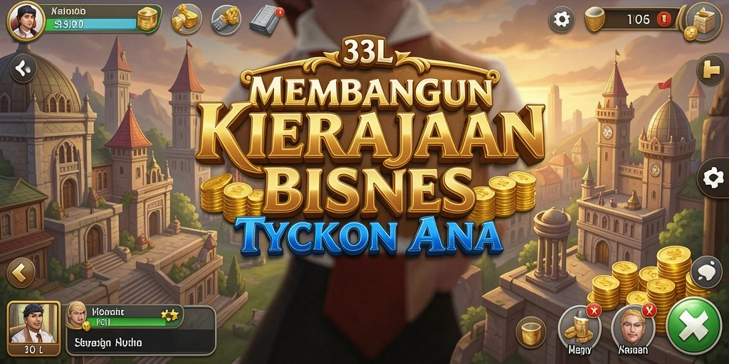 Tampilan gameplay <strong>33L</strong> yang menunjukkan pengelolaan bisnis yang dinamis.