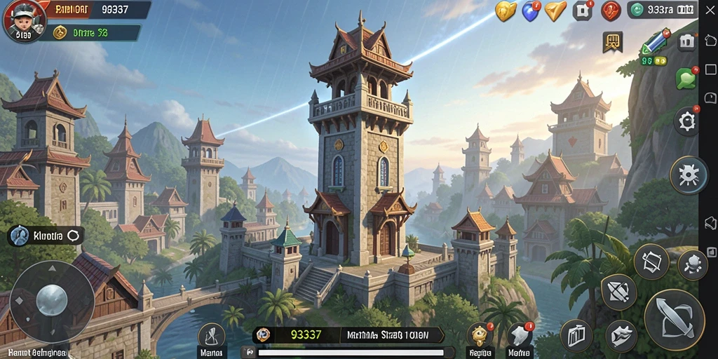 Tangkapan layar gameplay Tower Defense 93337 yang menarik.