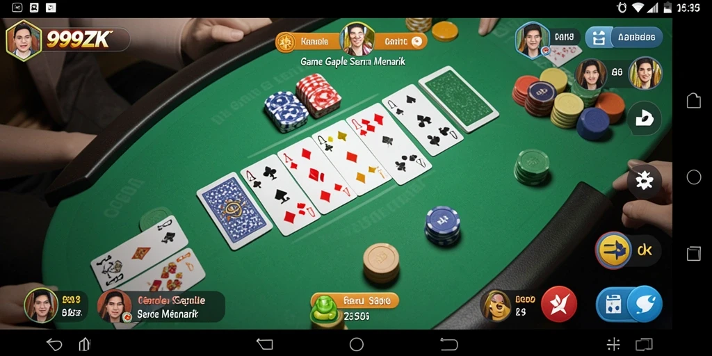 Screenshot gameplay Gaple di 999ZK yang seru.