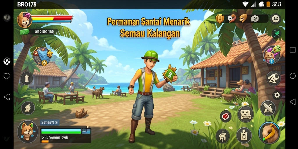 Tampilan gameplay BRO178 yang cerah dan interaktif saat dimainkan.