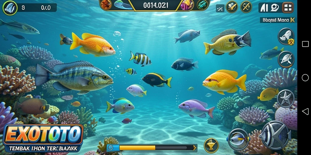 Gameplay seru EXOTOTO dalam Tembak Ikan.