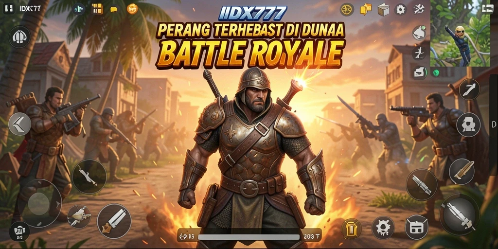 Tangkapan layar menampilkan aksi epic dalam game Battle Royale IDX777.