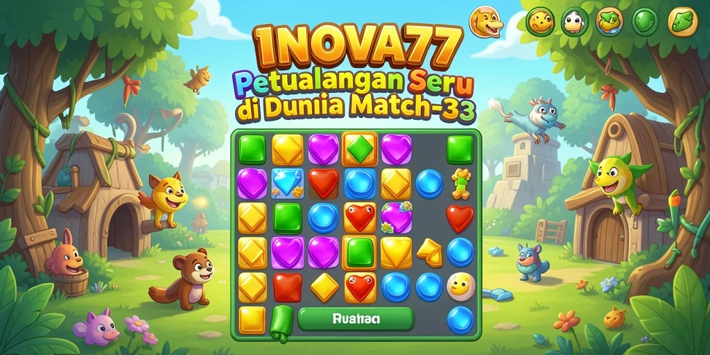 Tangkapan layar menunjukkan gameplay seru di <strong>INOVA77</strong> Match-3.