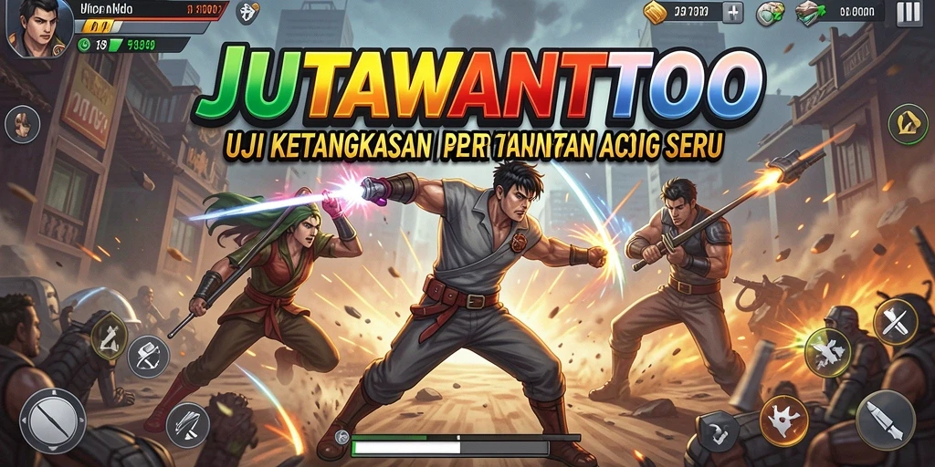 Tangkapan layar JUTAWANTOTO menampilkan aksi pertarungan yang seru dan intens.