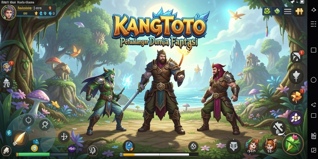 Screenshot KANGTOTO menampilkan karakter utama dalam aksi petualangan.