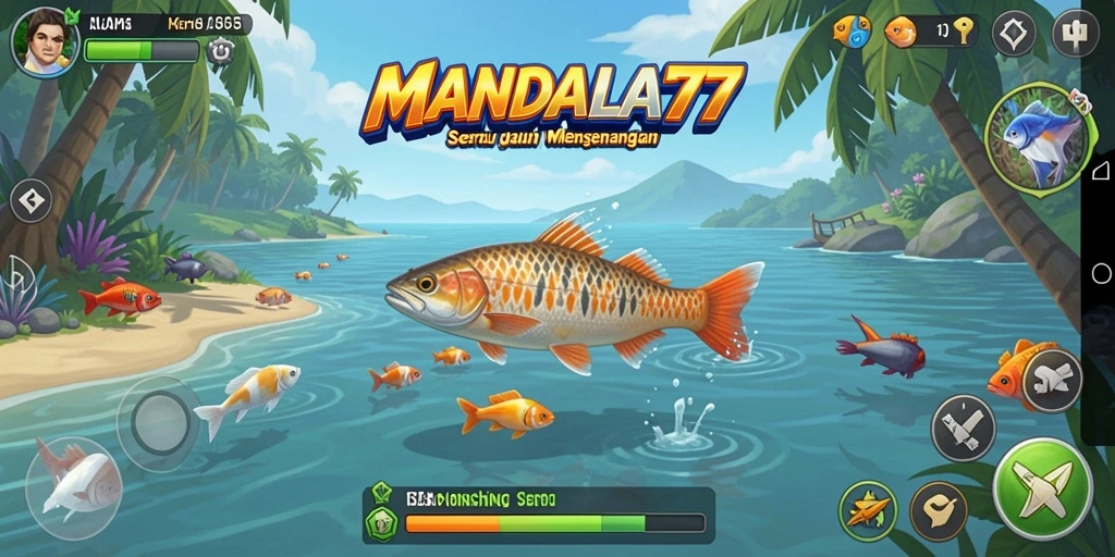 Tampilan mengesankan gameplay memancing di MANDALA77.