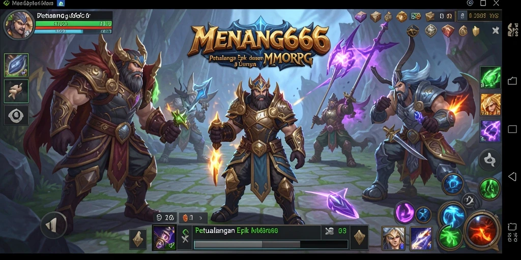 Tampilan aksi seru dalam gameplay MMORPG MENANG666.