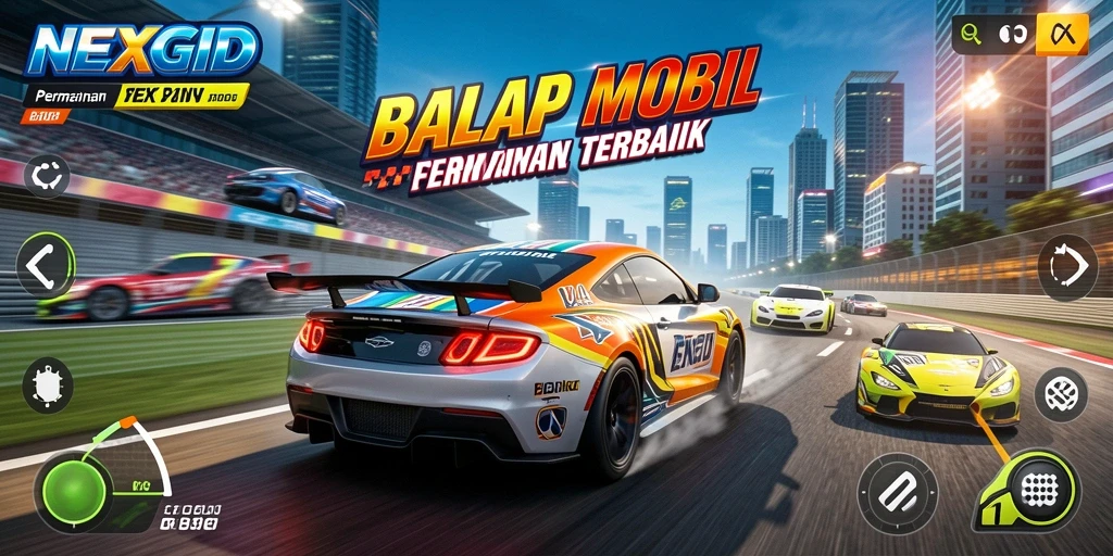 Tampilan gameplay seru di lintasan balap NEXGID.