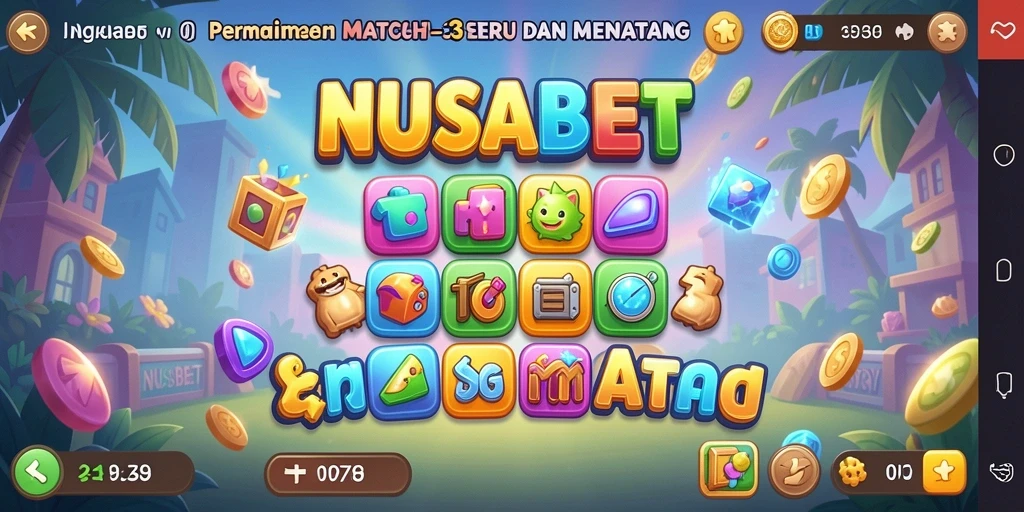 Tampilan gameplay seru NUSABET dengan berbagai buah warna-warni.