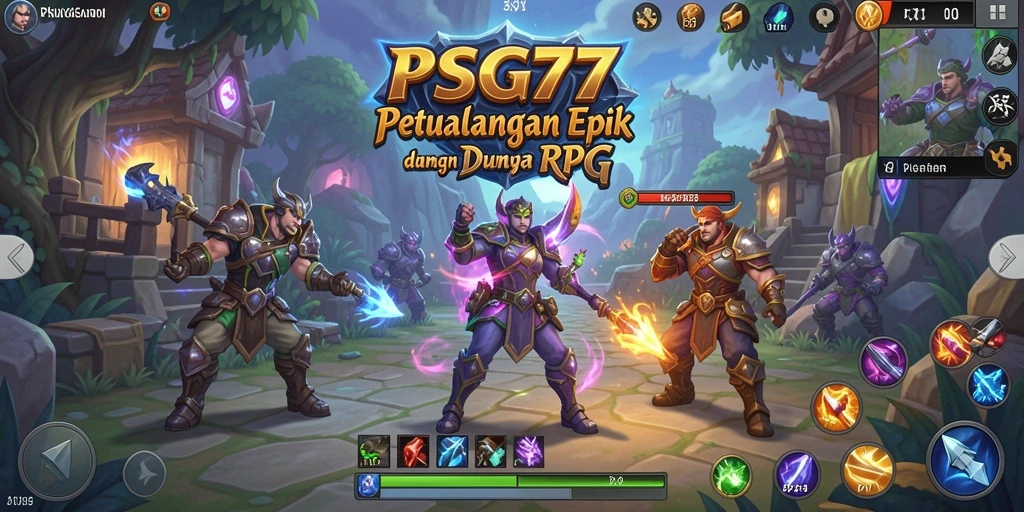 Tampilan utama gameplay PSG77 dengan aksi seru dan karakter yang berani.
