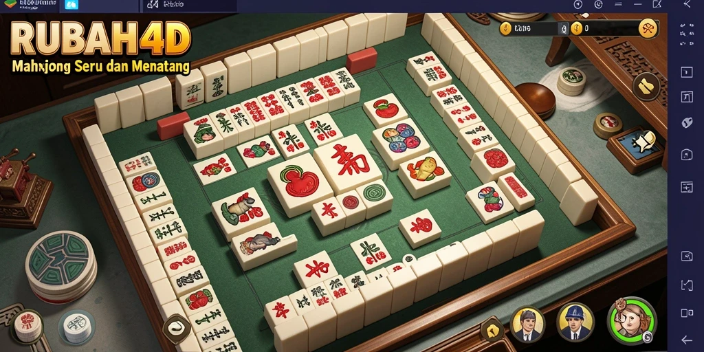 Screenshot gameplay RUBAH4D yang menunjukkan tantangan Mahjong.