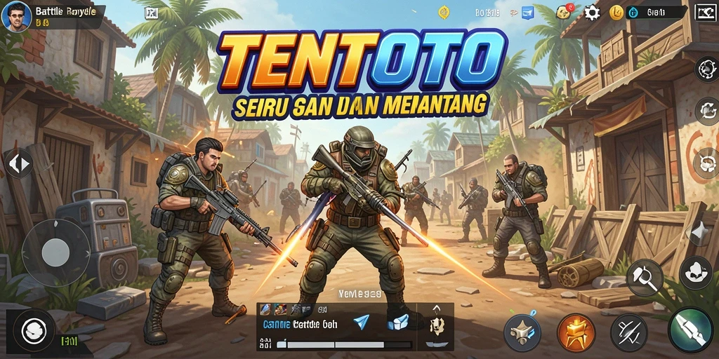 Gameplay intens Battle Royale dengan strategi tim.