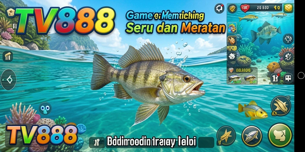 Tampilan gameplay TV888 yang seru saat memancing.