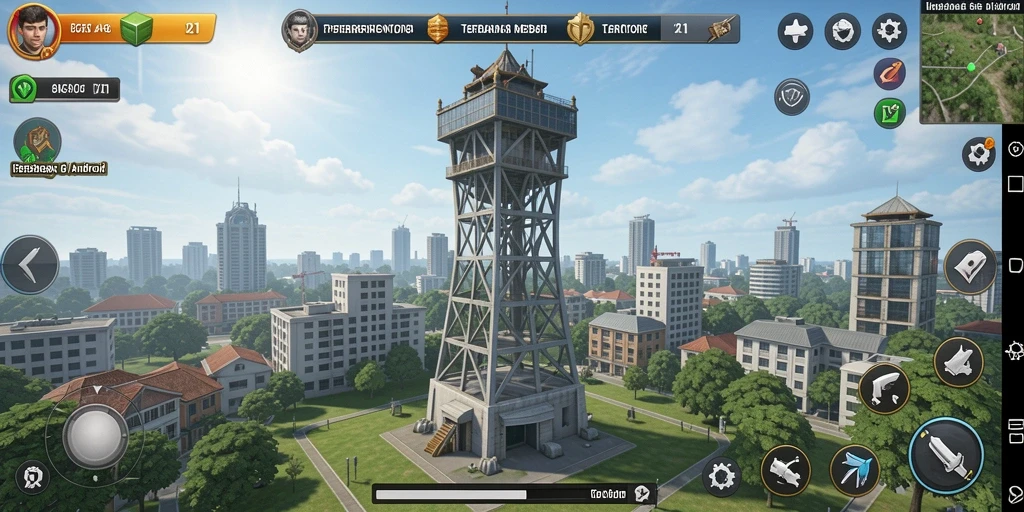 Tampilan gameplay menara pertahanan yang menantang dan seru.